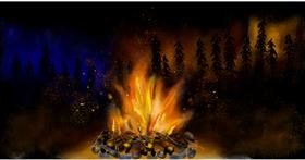 Drawing of Campfire by Eclat de Lune