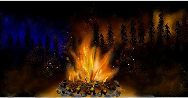 Drawing of Campfire by Eclat de Lune