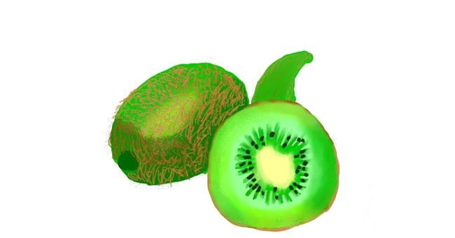 Drawing of Kiwi fruit by IThinkWereDoomed