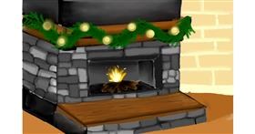 Drawing of Fireplace by Sasha