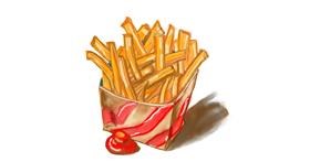 Drawing of French fries by Pam