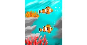 Drawing of Clownfish by GreyhoundMama