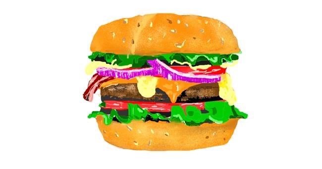 Drawing of Burger by Kiwi