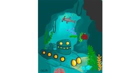 Drawing of Submarine by GreyhoundMama