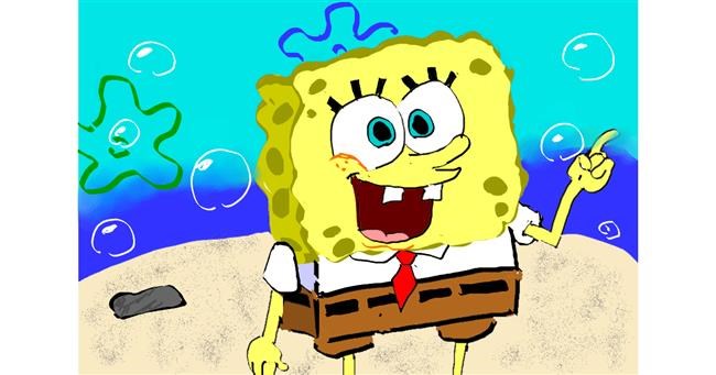 Drawing of Spongebob by Aki