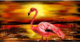 Drawing of Flamingo by Eclat de Lune