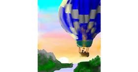 Drawing of Hot air balloon by Lovecatx