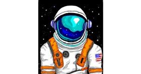 Drawing of Astronaut by GreyhoundMama