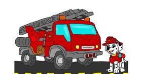 Drawing of Firetruck by Unknown