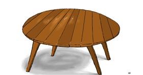 Drawing of Table by flowerpot