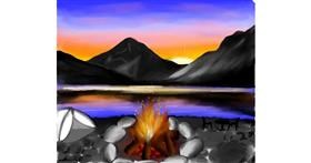 Drawing of Campfire by Grissyy