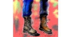 Drawing of Boots by Yasi