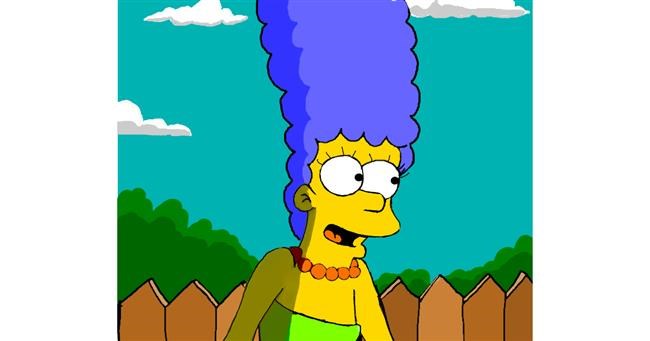 Drawing of Marge Simpson by IThinkWereDoomed