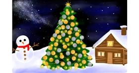 Drawing of Christmas tree by Sasha