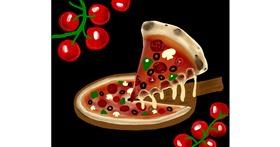 Drawing of Pizza by Grissyy