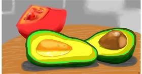 Drawing of Avocado by Swimmer 