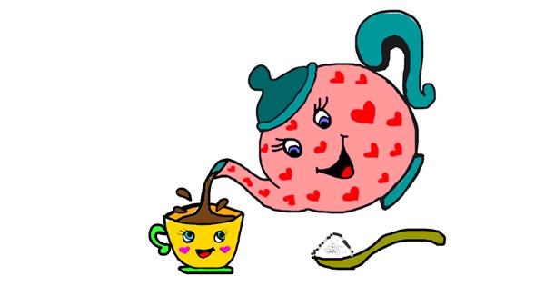 cute teapot drawing
