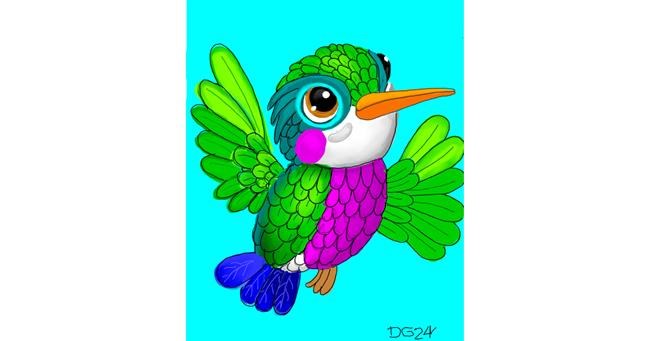 Drawing of Hummingbird by GreyhoundMama