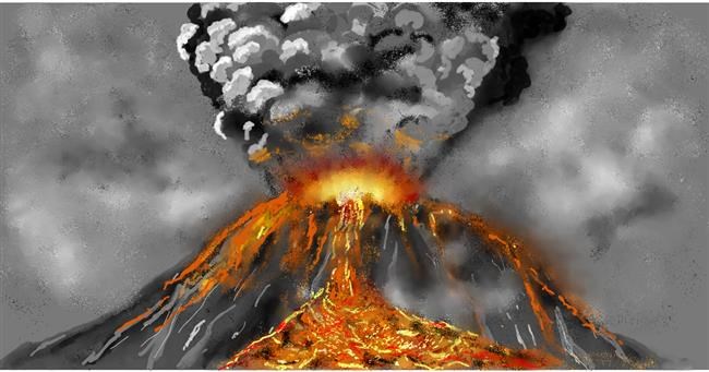 Drawing of Volcano by Eclat de Lune