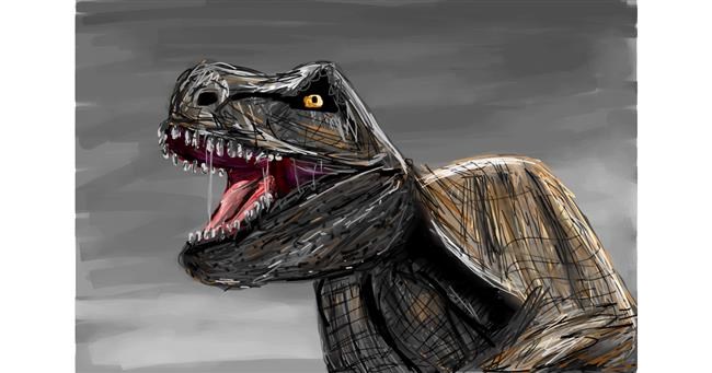 Drawing t-rex, jurassic park 