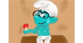 Drawing of Smurf by Aley