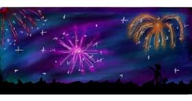 Drawing of Fireworks by Tweety Bird