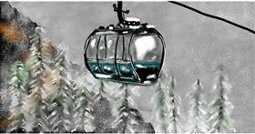 Drawing of Cable car by Eclat de Lune