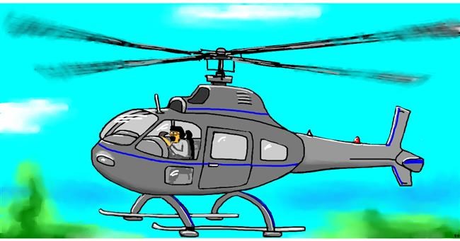 Drawing of Helicopter by Swimmer 