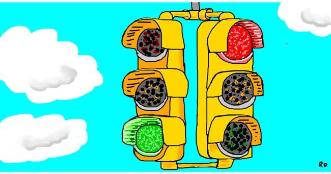 Drawing of Traffic light by Swimmer 