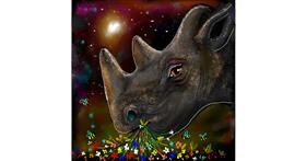 Drawing of Rhino by Leah