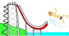 Drawing of Waterslide by Swimmer 