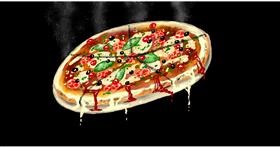 Drawing of Pizza by Eclat de Lune