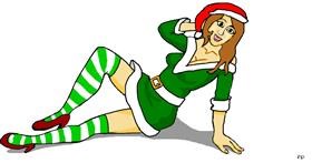 Drawing of Christmas elf by Swimmer 