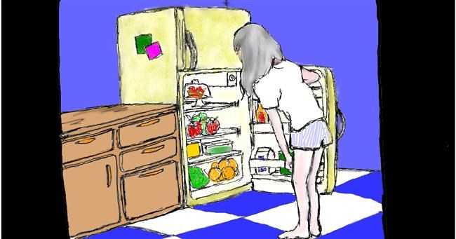 Drawing of Refrigerator by InessA