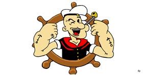 Drawing of Popeye by Swimmer 