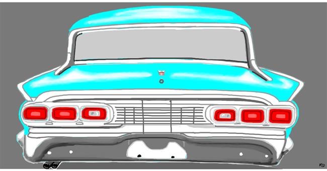 Drawing of Car by Swimmer 