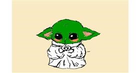 Drawing of Baby Yoda by Lanna