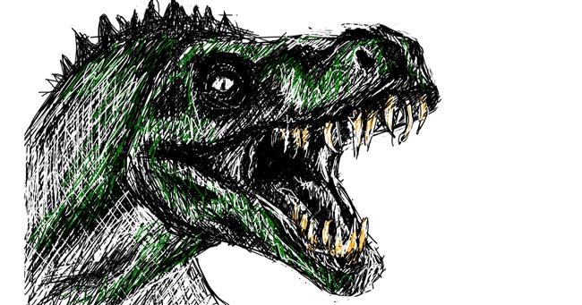 Drawing of T-rex dinosaur by Kaikai