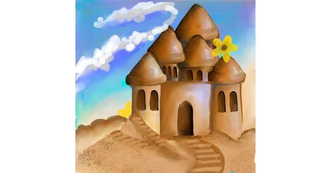 kids sand castle drawing