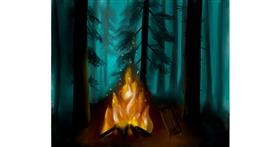 Drawing of Campfire by Sasha