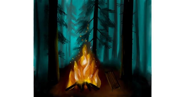 Drawing of Campfire by Sasha