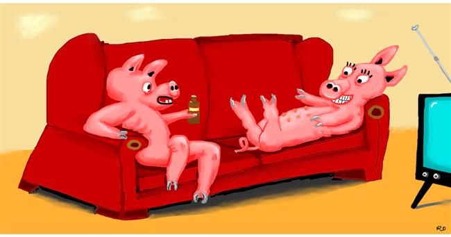 Drawing of Couch by Swimmer 