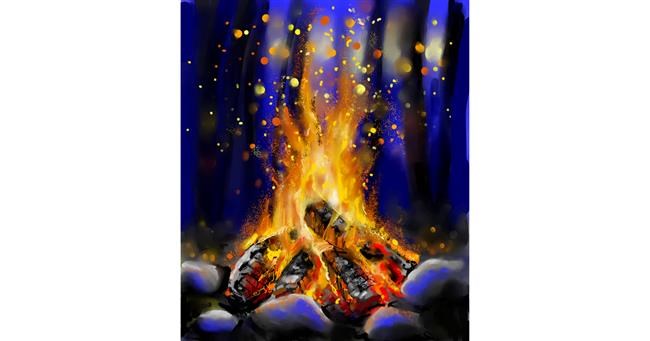 Drawing of Campfire by Randi