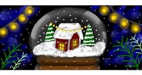 Drawing of Snow globe by Nas Z