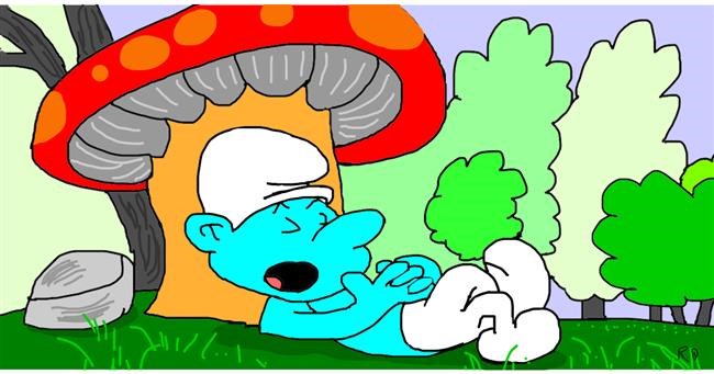 Drawing of Smurf by Swimmer 