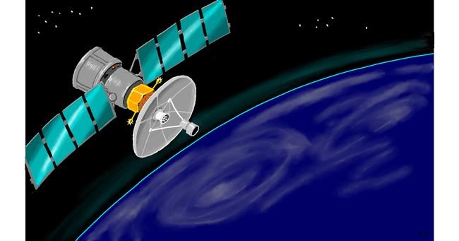 Drawing of Satellite by flowerpot