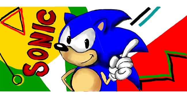 Drawing of Sonic the hedgehog by DebbyLee